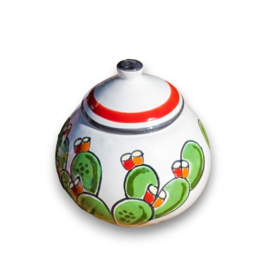 Handmade sicilian ceramic sugar bowl spices container with lid Prickly Pears de simone pottery Handmade sicilian ceramic sugar bowl spices container with lid Prickly Pears de simone pottery